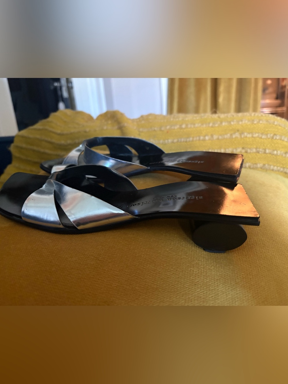 Vintage Y2K Silver Sandals -Italy